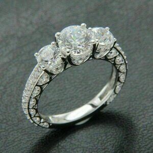 🎀925 Silver Plated Round Cut CZ Eternity Ring for Women, MARR9412